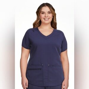 Scrubstar Scrubs Top Women's Navy Blue V-Neck Size M